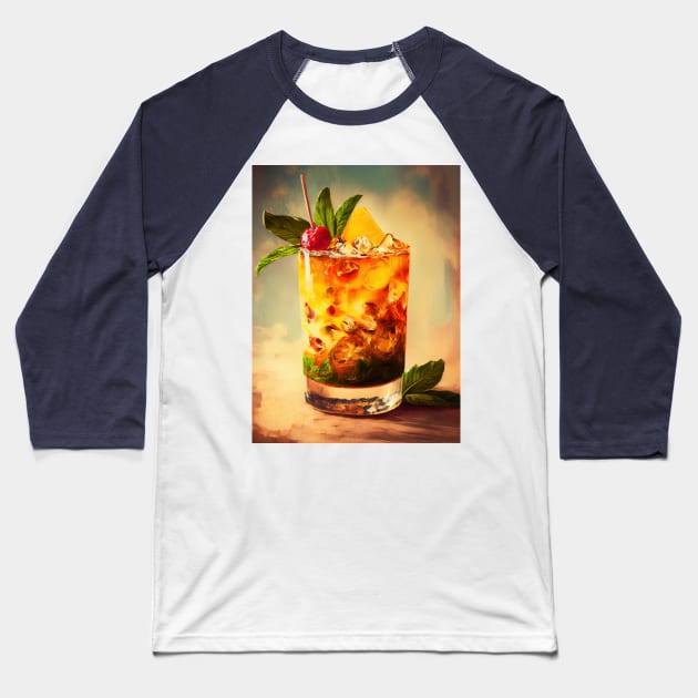 Mai Tai cocktail Baseball T-Shirt by ABART BY ALEXST 